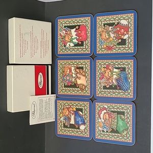 Vintage Pimpernal Christmas Bear coasters